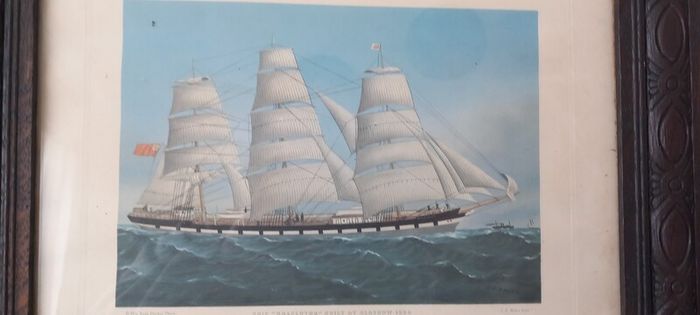 Vintage Maritime Print Ship Balclutha 1886