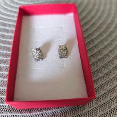 Silver earrings Owl