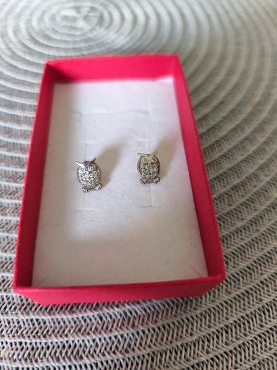 Silver earrings Owl