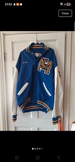 vintage DeLong letterman jacket college high school 90s