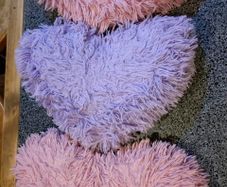 1 Purple & 2 Pink Fluffy Cushions (used).