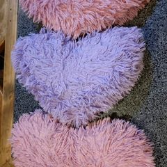 1 Purple & 2 Pink Fluffy Cushions (used).