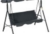 3-Person Porch Swing with Stand, Outdoor Swing for Patio Porch with Adjustable Tilt Canopy &amp; Comfortable Swing Bench-Style Seat, Steel Frame (FREE POSTAGE)