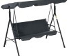 3-Person Porch Swing with Stand, Outdoor Swing for Patio Porch with Adjustable Tilt Canopy & Comfortable Swing Bench-Style Seat, Steel Frame (FREE POSTAGE)