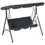 Outsunny 3-Person Porch Swing with Stand, Outdoor Swing for Patio Porch with Adjustable Tilt Canopy & Comfortable Swing Bench-Style Seat, Steel Frame (FREE POSTAGE) Image 3