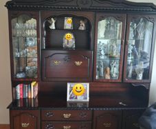 Large Dark Wood Display Cabinet & Sideboard
