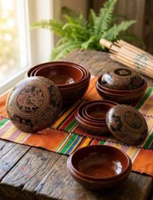 vintage Burmese (Myanmar) nesting lacquerware trinkets