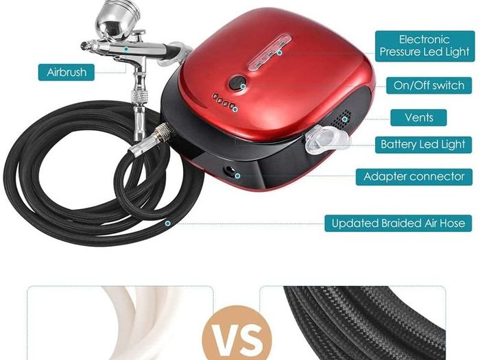 BRAND NEW EU US Stock Mini Airbrush Gun Set with Air Compressor Pressure Adjustment Dual Action Airbrush Kit for Painting,Cake,Craft,etc