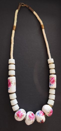 Vintage Necklace Ceramic Beads