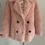 jacket Bnwt pink fluffy teddy style baloot brand size small double breasted jacket Image 2