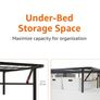 Single Foldable Platform Bed Frame with Steel Slats, Tool-Free Assembly, Under-Bed Storage, 90 x 190 X 35.5 cm, Black Image 5