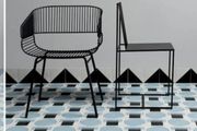41zero42 Italian Designer Porcelain Tiles Blue, grey, black Geometric Pattern