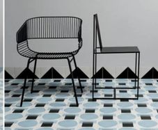 41zero42 Italian Designer Porcelain Tiles Blue, grey, black Geometric Pattern