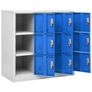 Locker Cabinet Light Grey and Blue 90x45x92.5 cm Steel Image 2