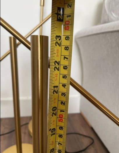 Pair of Contemporary gold table desk floor lights set of 2