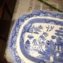 Victorian Very Large Antique Blue and White Food Serving Platter Image 6