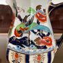 Genuine Antique English Stoneware Chinoiserie Jug and Cake Plate Image 3