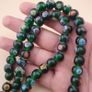Vintage African Eyes Green Glass Beads Necklace 22 inches Image 9