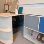 Kids bed. Stompa - UNOS Mid Sleeper with Pull Out Desk, Storage Image 6