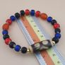 Vintage 4 Eyes Tibetan Agate & Venetian MultiColor WhiteHeart Beads bracelet Image 5