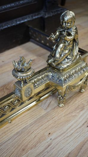 19th Century French Gilt Bronze Fireplace Fender