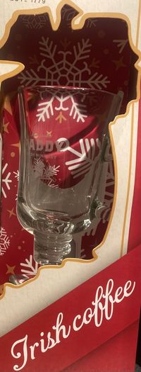 Paddy whiskey Irish coffee glass