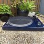 Legendary Technics SL-150 direct-drive turntable professionally repainted in stunning metallic blue and carrying a heralded Rega RB330 tonearm with a Mitchell TechnoWeight upgrade. Absolutely premium top drawer turntable performance. Image 7
