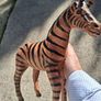 Mid Century Leather 11 Inch Zebra and Foal (Handpainted ) Image 3