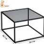 FREE EXPRESS SHIPPING Glass Coffee Table, Small Modern Coffee Table Square Simple Center Tables for Living Room 26.7 x 26.7 x 15.7 Inches Image 2