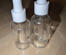 Small glass dropper bottles