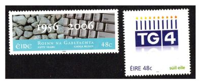 2006 Ireland Anniversaries 50 Year of Gaeltacht & 10 Years of TG4 Commemorative Stamps Mint Never Hinged (MNH)