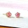 BN White Gold Pink Sapphire Star Studs Image 5