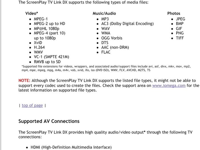 Media Player Iomega 1TB