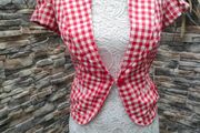 Cute Red and White Gingham check blazer size 8
