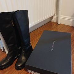 Tommy Hilfiger Leather Boots - Monogram Horsebit Riding , EU39