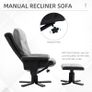 Manual Recliner Sofa With Footrest 360 Degree Swivel Sofa Armchair Cushion Padded Seat Armrest Faux Leather Grey (FREE SHIPPING) Image 7