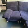 Black velvet corner sofa Image 4