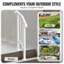 Handrails for Outdoor Steps, 1-2 Step Stair Hand Rail Kit, Transitional Carbon Steel Railings with Installation Kit, Stair Rails for Seniors, Concrete Steps & Porch & Deck, White Retro Arch Image 6