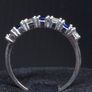Vintage 9ct White Gold Blue & Clear Stone Eternity Ring  Size 53 Image 5