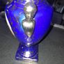 Sevres style cobalt blue Art Noveau urn Image 3