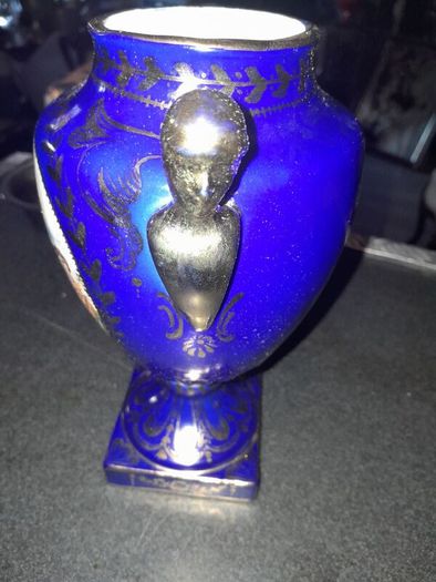 Sevres style cobalt blue Art Noveau urn