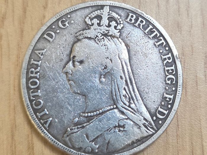 1889 Queen Victoria Crown Sterling Silver Jubilee Head