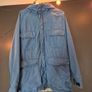 Woolrich Hooded Parka Jacket Blue Plaid Lined Made in USA Size L Image 2