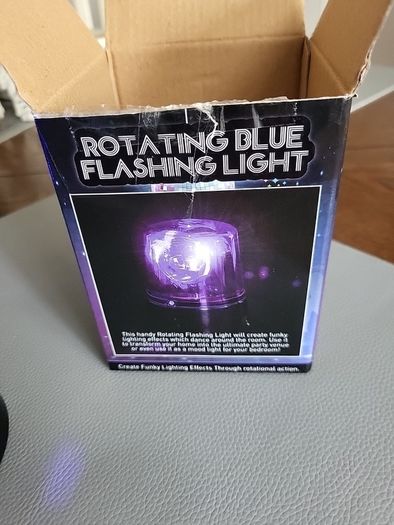 Flashing blue light rotating