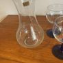 Luminarc Mid Century Blue Stemmed Wine Glasses (4) and Free Luminarc Water / Wine Carafe Image 3
