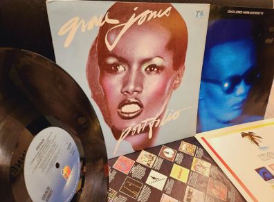 Grace Jones Portfolio Island 1977 Vinyl & Warm Leatherette 1980 Record