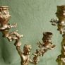 Vintage French Brass Cherub Candelabra, Antique Brass Candle Holders, Vintage Candlestick, Art Nouveau Brass Candlesticks Image 8