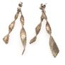 Vintage 925 Sterling Silver Twisted Leaf Stud Earrings Image 3