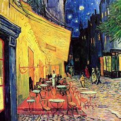 Vincent Van Gogh - Cafe Terrace on the Place du Forum Arles at Night - Rare Mini Print/Poster