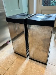 2 metal rubbish bins